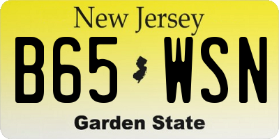 NJ license plate B65WSN