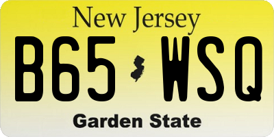 NJ license plate B65WSQ