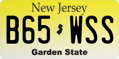 NJ license plate B65WSS