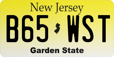 NJ license plate B65WST