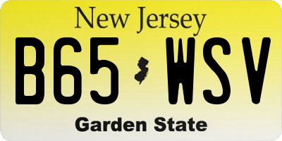 NJ license plate B65WSV