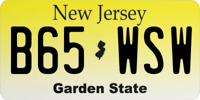 NJ license plate B65WSW
