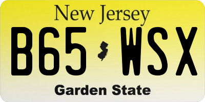 NJ license plate B65WSX