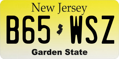 NJ license plate B65WSZ