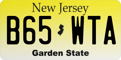 NJ license plate B65WTA