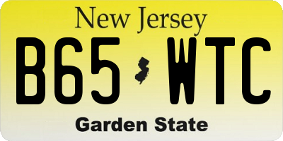 NJ license plate B65WTC