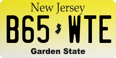 NJ license plate B65WTE