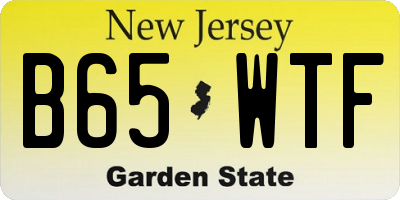 NJ license plate B65WTF