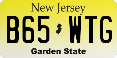 NJ license plate B65WTG