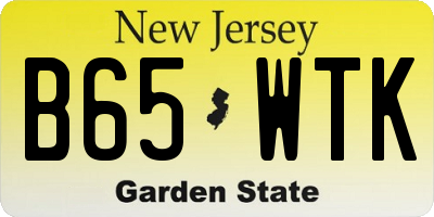 NJ license plate B65WTK