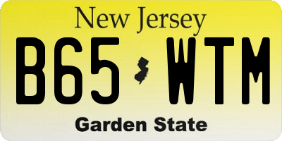 NJ license plate B65WTM