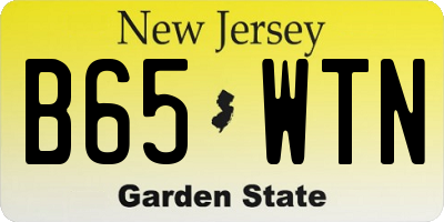 NJ license plate B65WTN