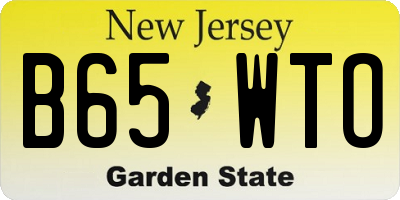 NJ license plate B65WTO