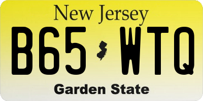 NJ license plate B65WTQ