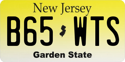 NJ license plate B65WTS