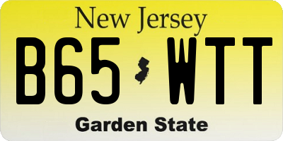 NJ license plate B65WTT