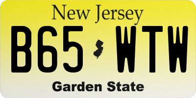 NJ license plate B65WTW