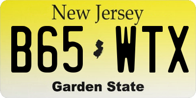 NJ license plate B65WTX