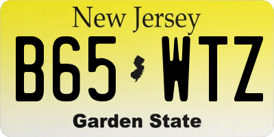 NJ license plate B65WTZ