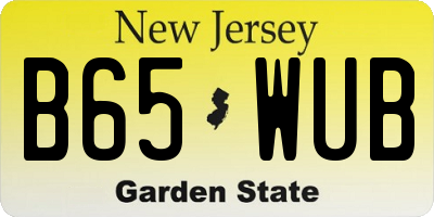 NJ license plate B65WUB