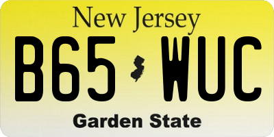 NJ license plate B65WUC