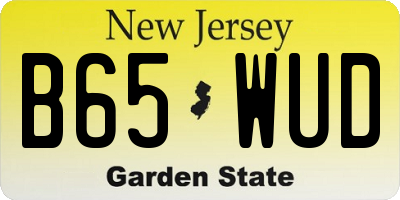 NJ license plate B65WUD