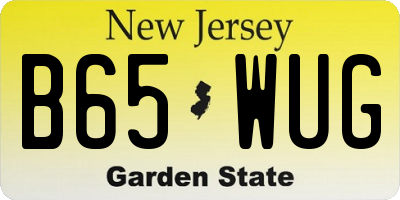 NJ license plate B65WUG