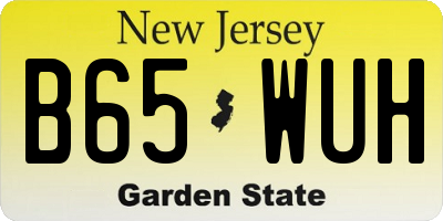 NJ license plate B65WUH