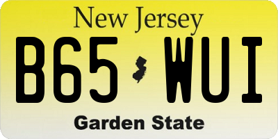 NJ license plate B65WUI