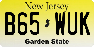 NJ license plate B65WUK