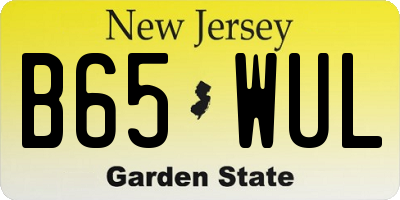 NJ license plate B65WUL