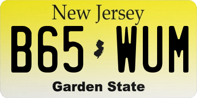 NJ license plate B65WUM