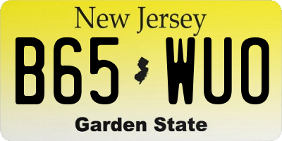 NJ license plate B65WUO