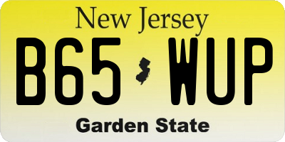 NJ license plate B65WUP