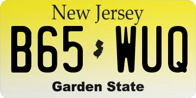 NJ license plate B65WUQ