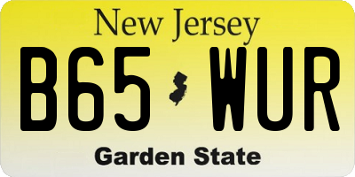 NJ license plate B65WUR