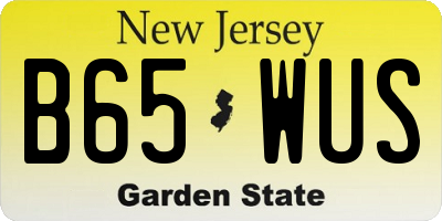 NJ license plate B65WUS