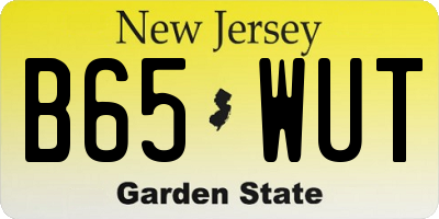 NJ license plate B65WUT