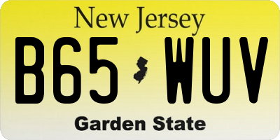 NJ license plate B65WUV