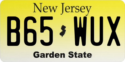 NJ license plate B65WUX
