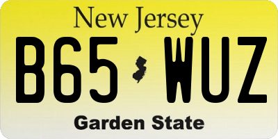 NJ license plate B65WUZ