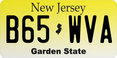 NJ license plate B65WVA