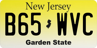 NJ license plate B65WVC