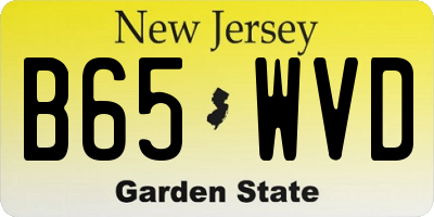 NJ license plate B65WVD