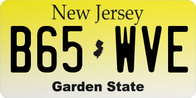 NJ license plate B65WVE