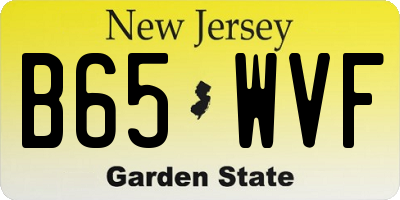 NJ license plate B65WVF