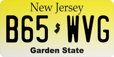 NJ license plate B65WVG