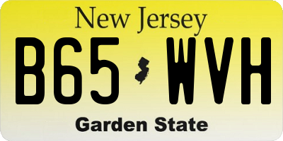 NJ license plate B65WVH