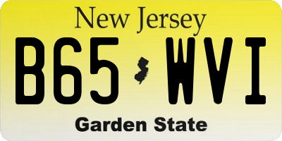 NJ license plate B65WVI