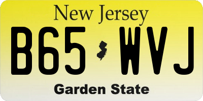 NJ license plate B65WVJ